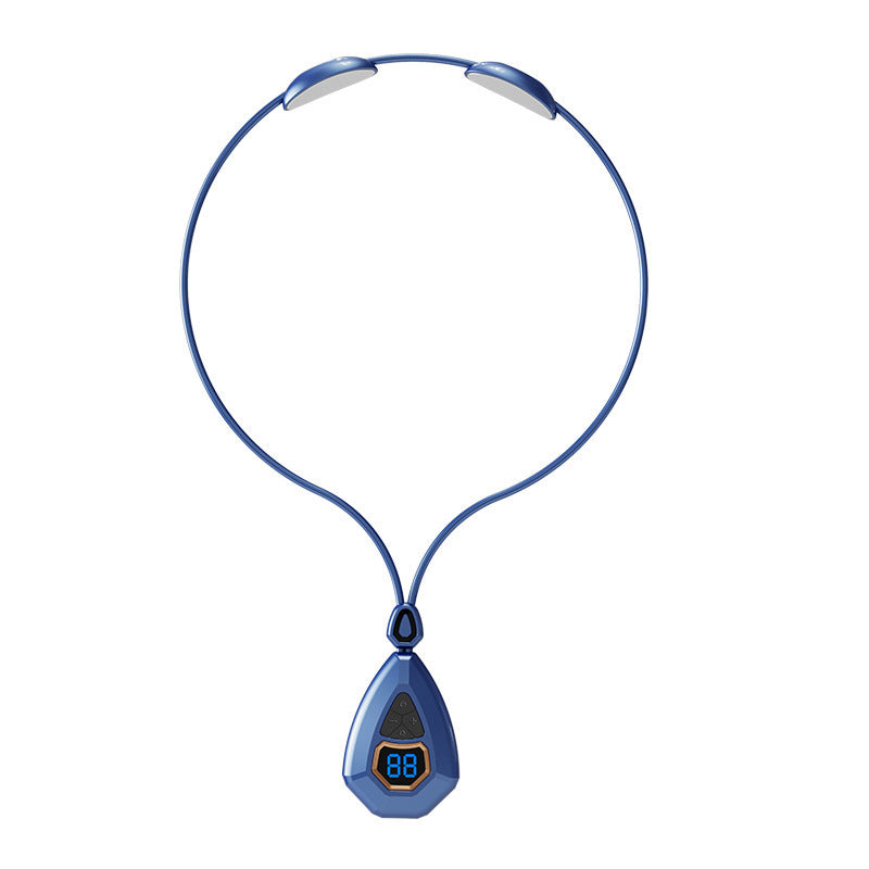 NeckRelief heated EMS neck massager in Sapphire Blue, full view