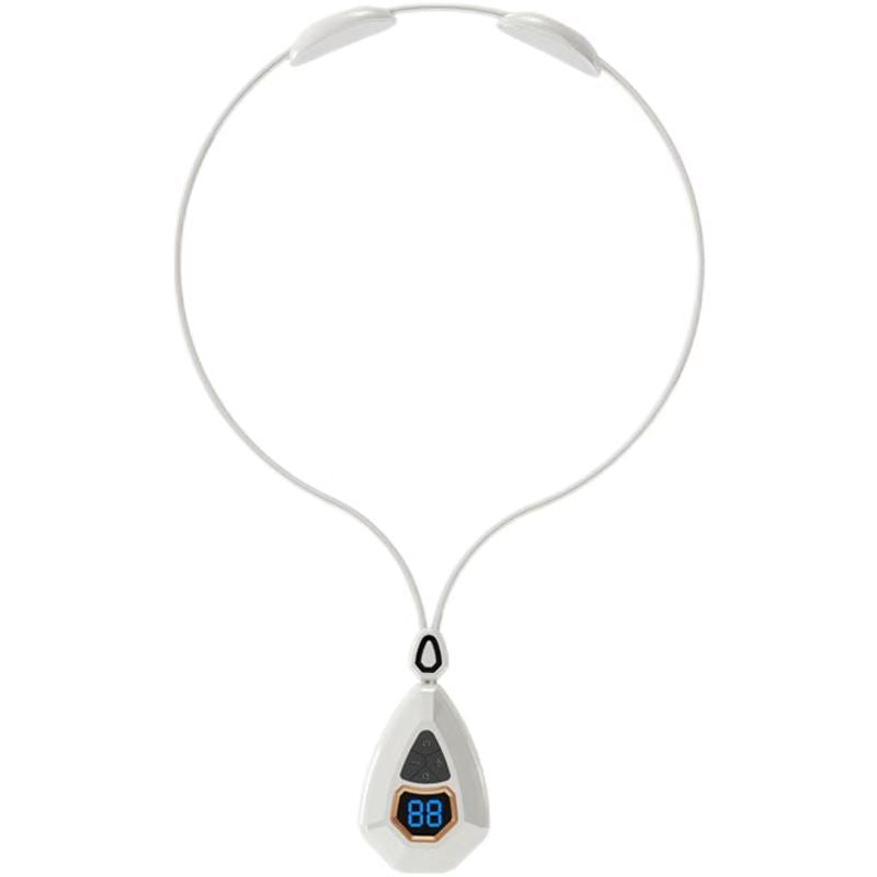 NeckRelief EMS neck massager in Glacial White, full view