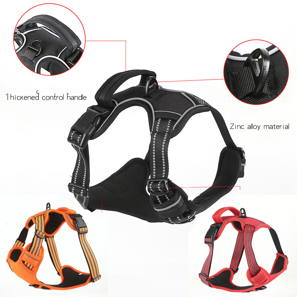 NoPull Reflective Dog Harness - Available in Classic Black, Safety Orange, and Vibrant Red